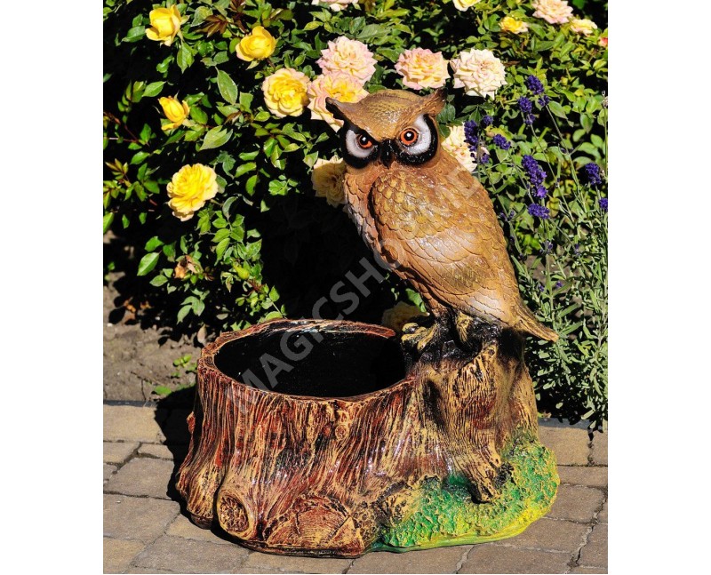 Figurina de grădină Cera Trunchi cu bufniță